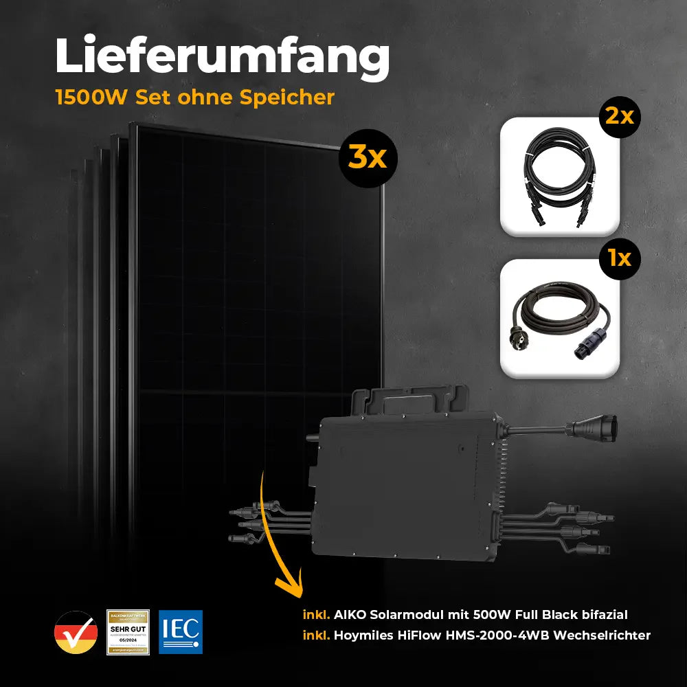 Balkonkraftwerk 1500W – Set