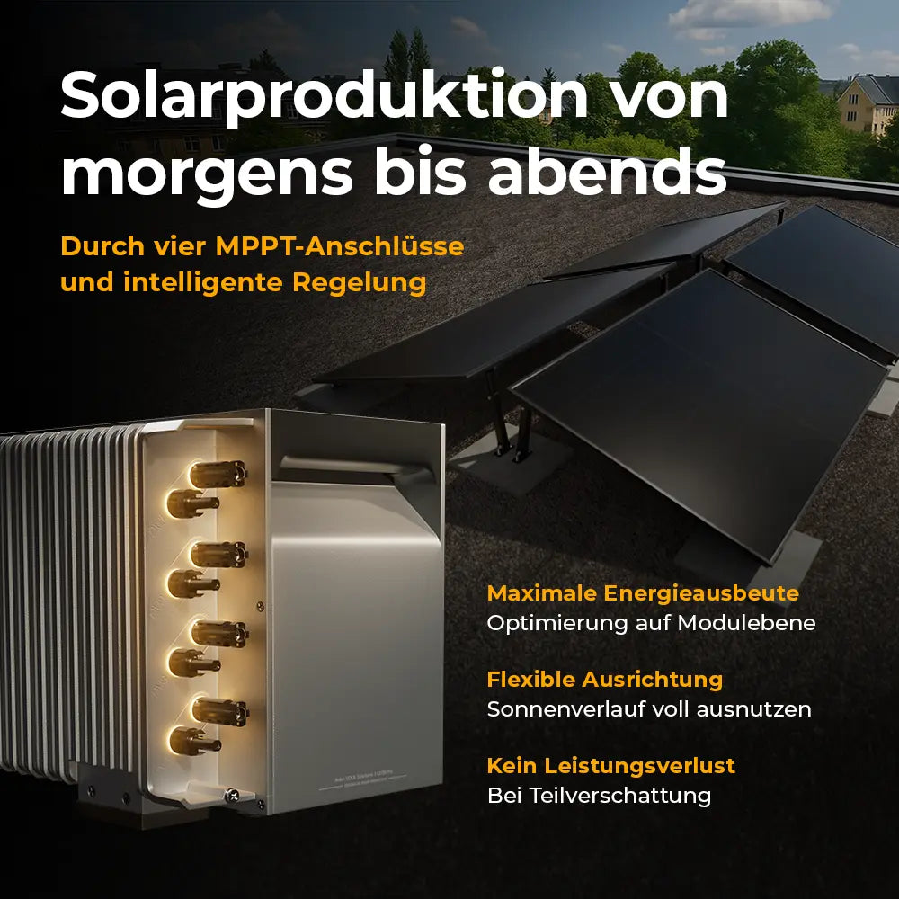 Balkonkraftwerk mit Anker SOLIX Solarbank 3 Pro 2000W Glas-Glas bifazial - Komplettset Gitterbalkon