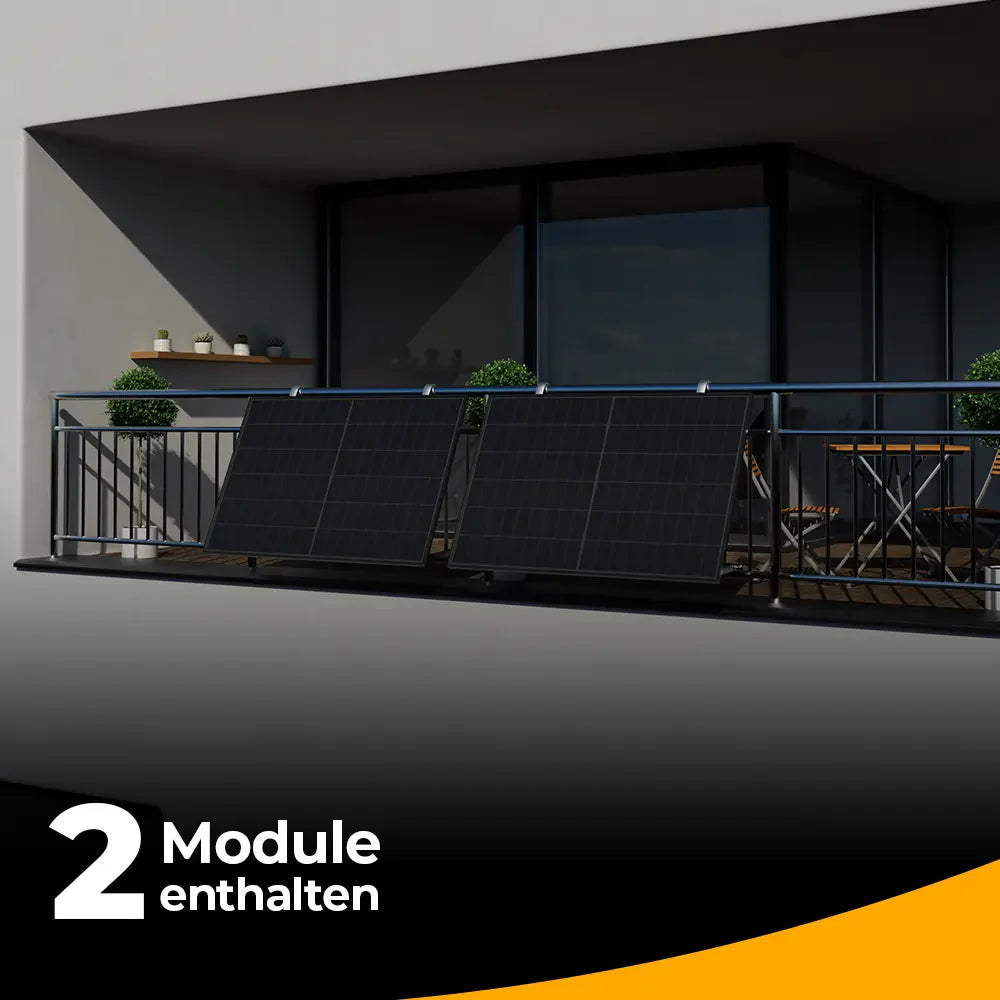 Balkonkraftwerk 1000W/800W - Komplettset Gitterbalkon
